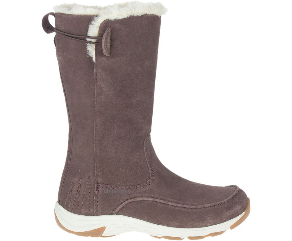 Merrell Boots Brown - Approach Sage Tall Polar Waterproof - Womens 70IVWLBGH